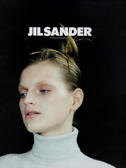 Guinevere van Seenus for Jil Sander's Spring/Summer 1996 catalogue and ad campaigns. Bleached eyebrows, minimal makeup, quintessentially 90's fashion photography. Creative team: Craig Mcdean, Eugene Souleiman, Pat McGrath, Marc Ascoli