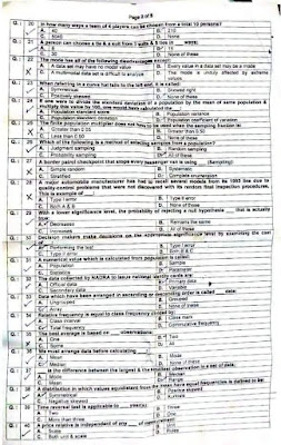 KPPSC Subject Specialist STATISTICS Past Papers