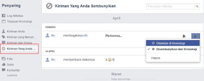 Sembunyikan dan Kembalikan Status