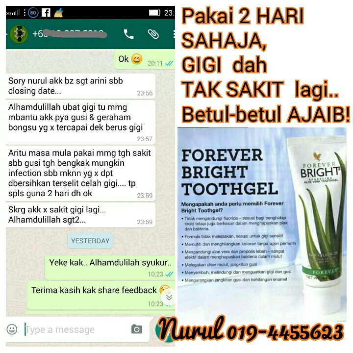 Ubat Gigi Ajaib Forever Bright Toothgel  Nurul's Blog