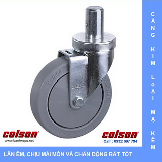 Bánh xe đẩy cao su lắp trục trơn chịu tải trọng (120~146kg) www.banhxepu.net