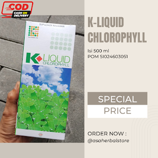 K-Liquid Chlorophyll Sari Klorofil dari Daun Alfalfa (Medicago Sativa) Isi 500 ml