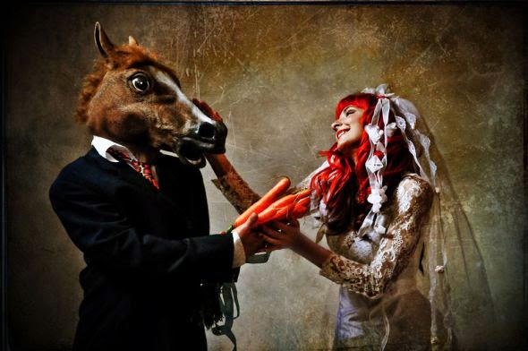 Dennis Ziliotto fotografia surreal macabra histórias de amor porco cabeça cavalo