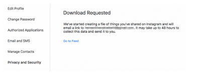 Cara Meminta dan Download Semua Data Instagram Anda