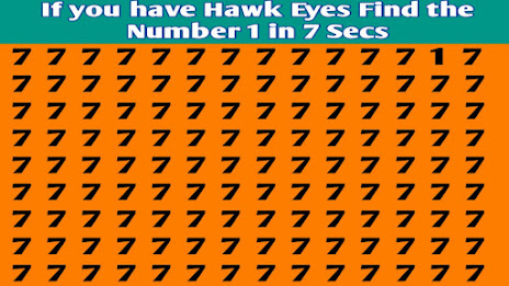 Observation Brain Challenge: If you have Hawk Eyes Find the Number 1 in 7 Secs