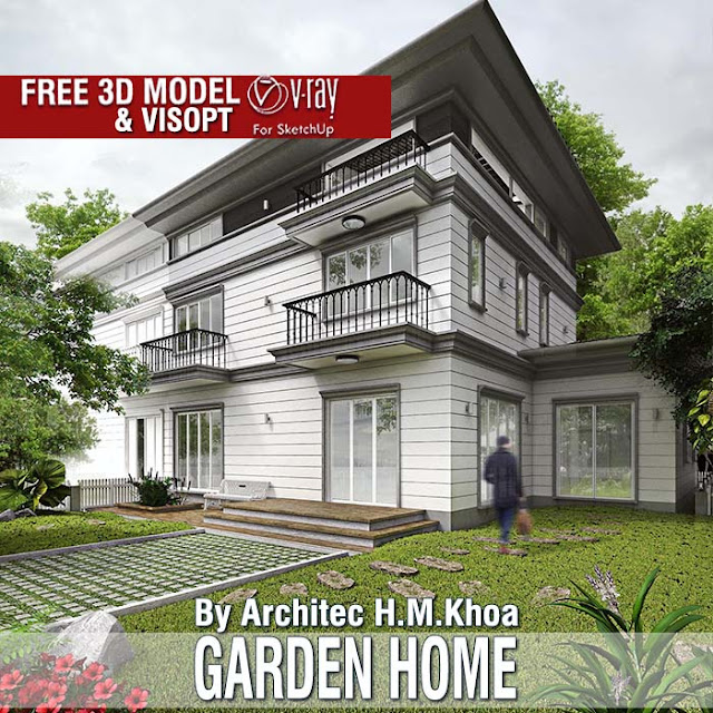 I included inward the nil file archive likewise the  New gratis sketchup 3d model Home amongst garden & vray visopt