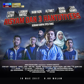 Sinopsis Telemovie Hisyam dan 3 Hantutiyers, Senarai Pelakon Telemovie Hisyam & 3 Hantutiyers, Fatiya Latiff, Luqman Hafisz, Namron, Altimet, Mark Adam, Zain Hamid, 