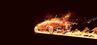 Flaming Car