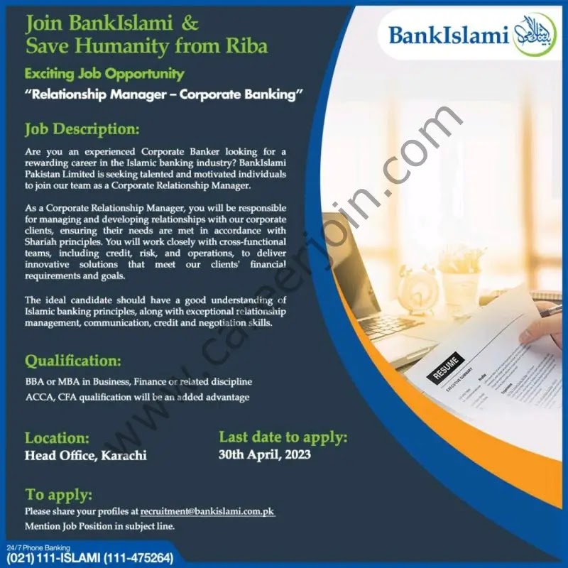 Bank Islami Pakistan Pvt Ltd Jobs Relationship Manager Corporate Banking