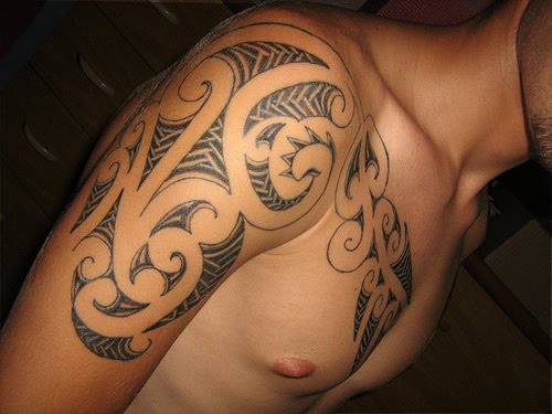 Tribal Tattoo Arm And Chest. One again tribal tattoos for