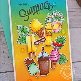 Sunny Studio Stamps: Summer Sweets Radiant Plumeria Sealiously Sweet Cruisin' Cuisine Fabulous Flamingos Summer Themed Card by Vanessa Menhorn