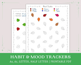 A habit and mood tracker, with both a poplar and oak leaf design.