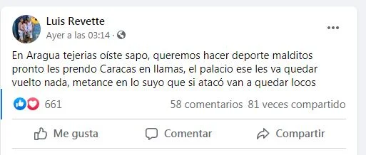 El Koki le envía mensajes al Régimen a través de su Facebook