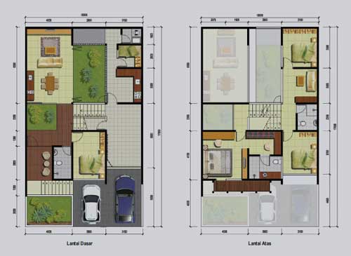 Desain dan Denah  Rumah  Minimalis Ukuran  8 x 10 Meter 