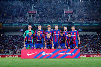 F. C. BARCELONA. Temporada 2023-24. Ter Stegen, Christensen, João Félix, Lewandowski, İlkay Gündoğan, Jules Koundé. Raphinha, João Cancelo, Gavi, Lamine Yamal, Alejandro Balde. F. C. BARCELONA 1 🆚 SEVILLA F. C. 0 Viernes 29/09/2023, 21:00 horas. Campeonato de Liga de 1ª División, jornada 8. Leganés, Barcelona, estadio Olimpic Lluis Companys: 41.116 espectadores. GOLES: ⚽1-0: 76’, Sergio Ramos, en propia puerta.