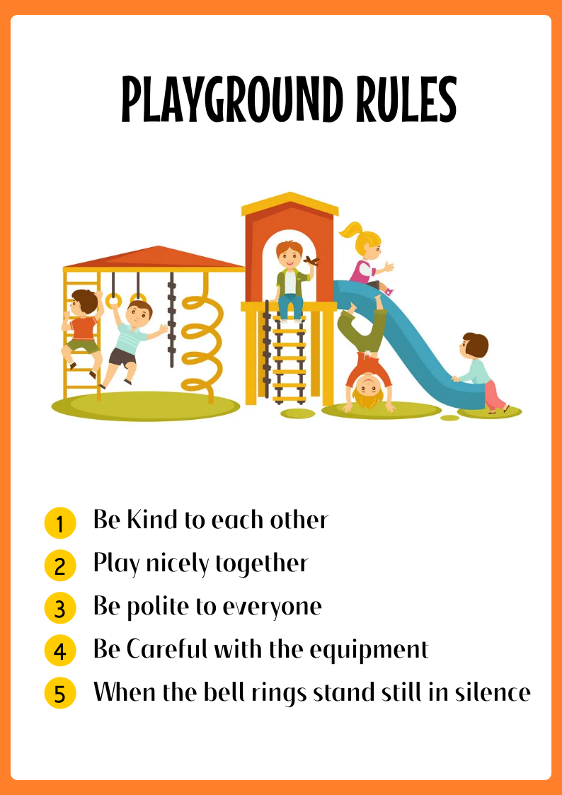 Playground Safety Rule Poster