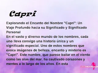 significado del nombre Capri