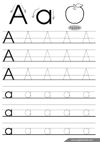 Letter a tracing worksheet