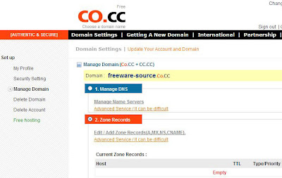 Manage domain co.cc