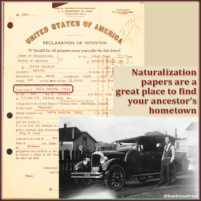 A thorough naturalization form can give you a ton of places, dates, names, and facts you need.