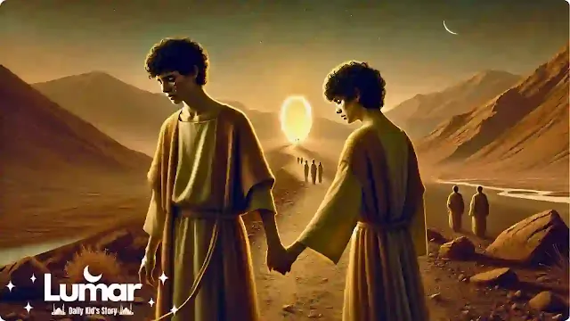 هبوط سيدنا آدم وحواء إلى الأرض بعد خطئهما.