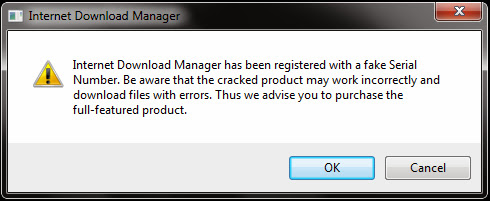 Pop up "Fake Serial Number" IDM | Syamsudin Blog