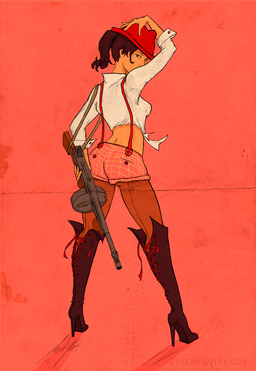 Tommy gun chick OH look at this It's about time I did another sexy girl 