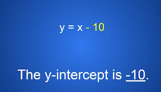 -10 is the y-intercept for y=x-10