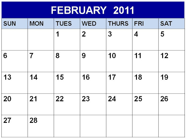 printable 2011 calendar february. 2011 Calendar January February