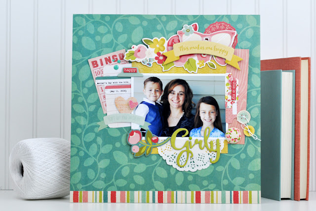 Mother's Day Scrapbooking Layout created by Jen Gallacher for SCT Magazine. Video and supply list included. #scrapbooking