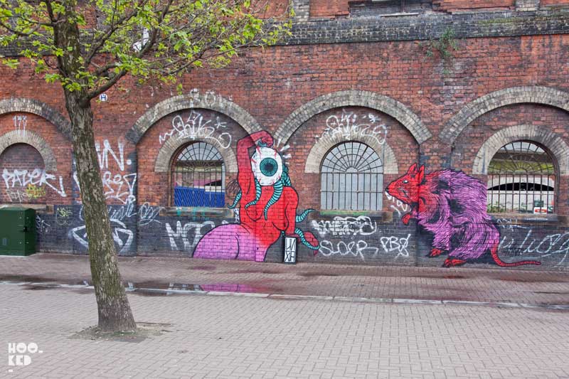 London street art - Broken Fingaz Crew Mural on Sclater Street