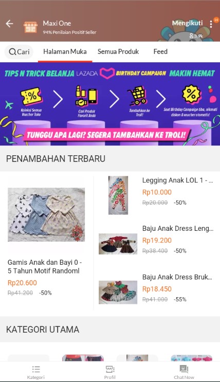 Tutorial di  Lazada  Toko  Baju  Anak