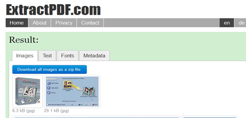 เวบไซตืแยกภาพจาก pdf