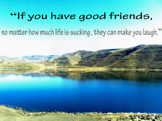 “If you have good friends, no matter how much life is sucking , they can make you laugh.”