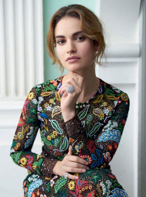 Lily James Harper’s Bazaar photo