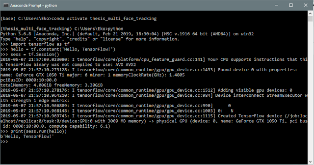 Result of Tensorflow in Python Simple Program