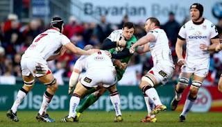 Robbie Henshaw Tackled v Ulster