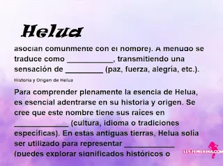 significado del nombre Helua