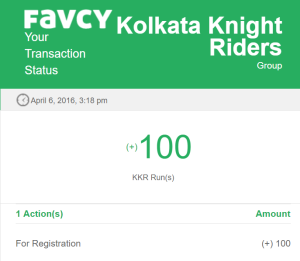 favcy kkr free 100 points runs