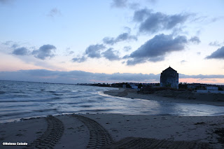 Fotografa da praia no Tejo