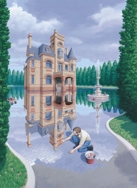 optical illusion paintings by Rob Gonsalvez