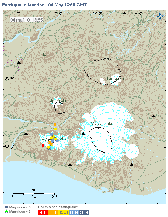 iceland volcanoes map. Iceland#39;s Eyjafjallajökull