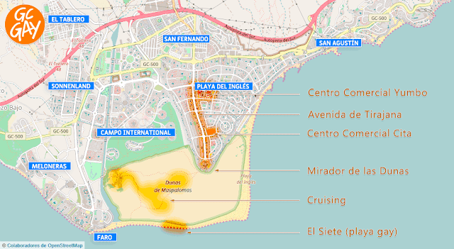 Mapa de zonas de Maspalomas