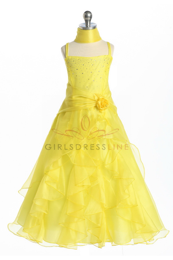 yellow flower girl dress