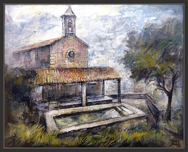 SANT CORNELI-PINTURA-CERCS-SAFAREIG-ESGLESIA-PAISATGES-BOIRA-COLONIA-MINES-ANTIGUES-COLONIES-POBLES-BERGUEDÀ-QUADRES-PINTOR-ERNEST DESCALS-