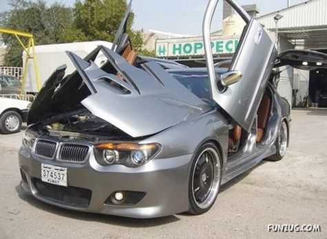  of a BMW 7 series the bumper of a BMW M3 he replaced the front doors 