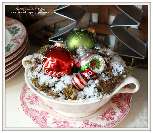 Farmhouse Christmas Kitchen-Vintage Ironstone-Vintage Red Transferware-From My Front Porch To Yours