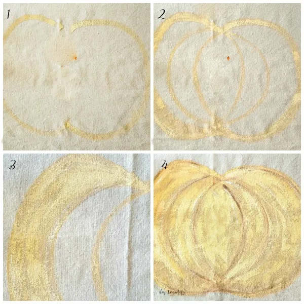 step by step tutorial for painted pumpkin pillows