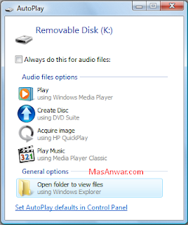 Cara Menonaktifkan Autorun Atau Autoplay di Windows 7