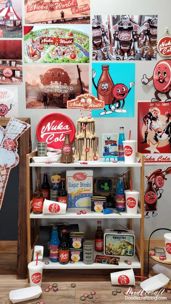 Fallout Party Favors:  You could off your party guests some special goods to take home!   Goodie bags filled with a few bottle caps, some cotton candy bites, maybe a radroach or 2, CRAM and a Nuka Cola!